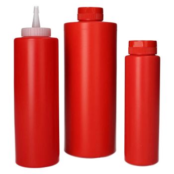 Sauce Bottle HDPE Red