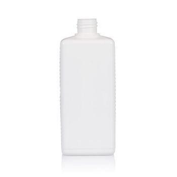 500 ml bottle Standard Square Rilled HDPE white 28.410
