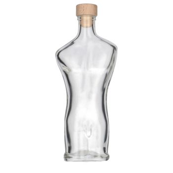 200 ml glazen fles met silouette van een man, inclusief dop
