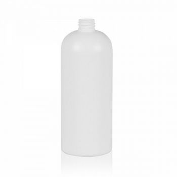 1000 ml bottle Basic Round HDPE white 28.410